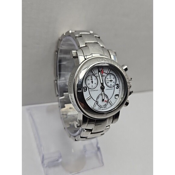 Klaus Kobec Contemporary Swiss Quartz Chronograph Stainless Watch New Battery - Picture 3 of 12